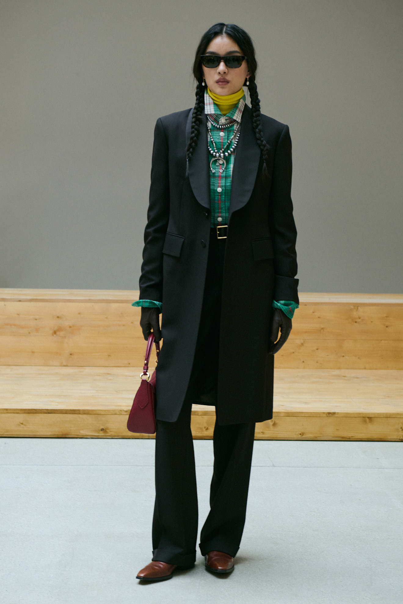 Flannel shirt runway outfit