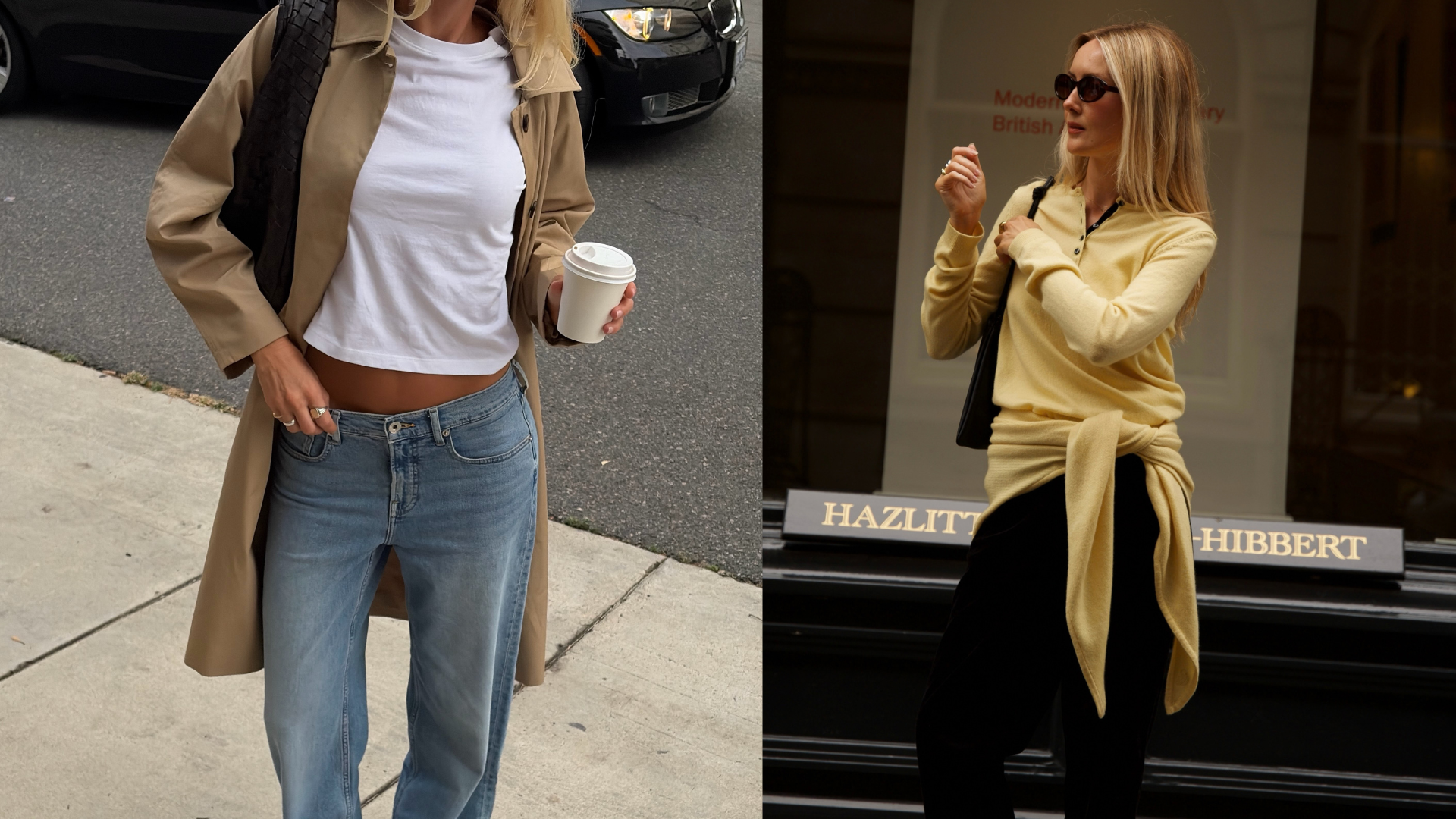 An image of a woman showcasing how to style fall basics 2026