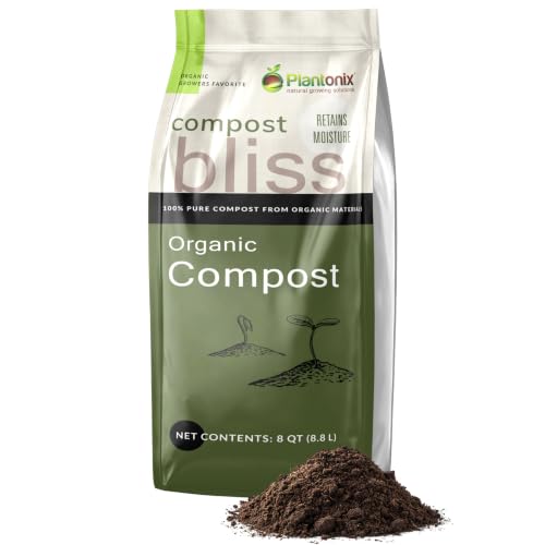 Compost Bliss (8 Qts) - 100% Natural Compost Soil for Gardening, Seed Starting Soil, &amp;amp; Potting Mixes - Compost Organic Garden Fertilizer - Mix With Potting Soil Indoor Plants &amp;amp; Outdoor Plants
