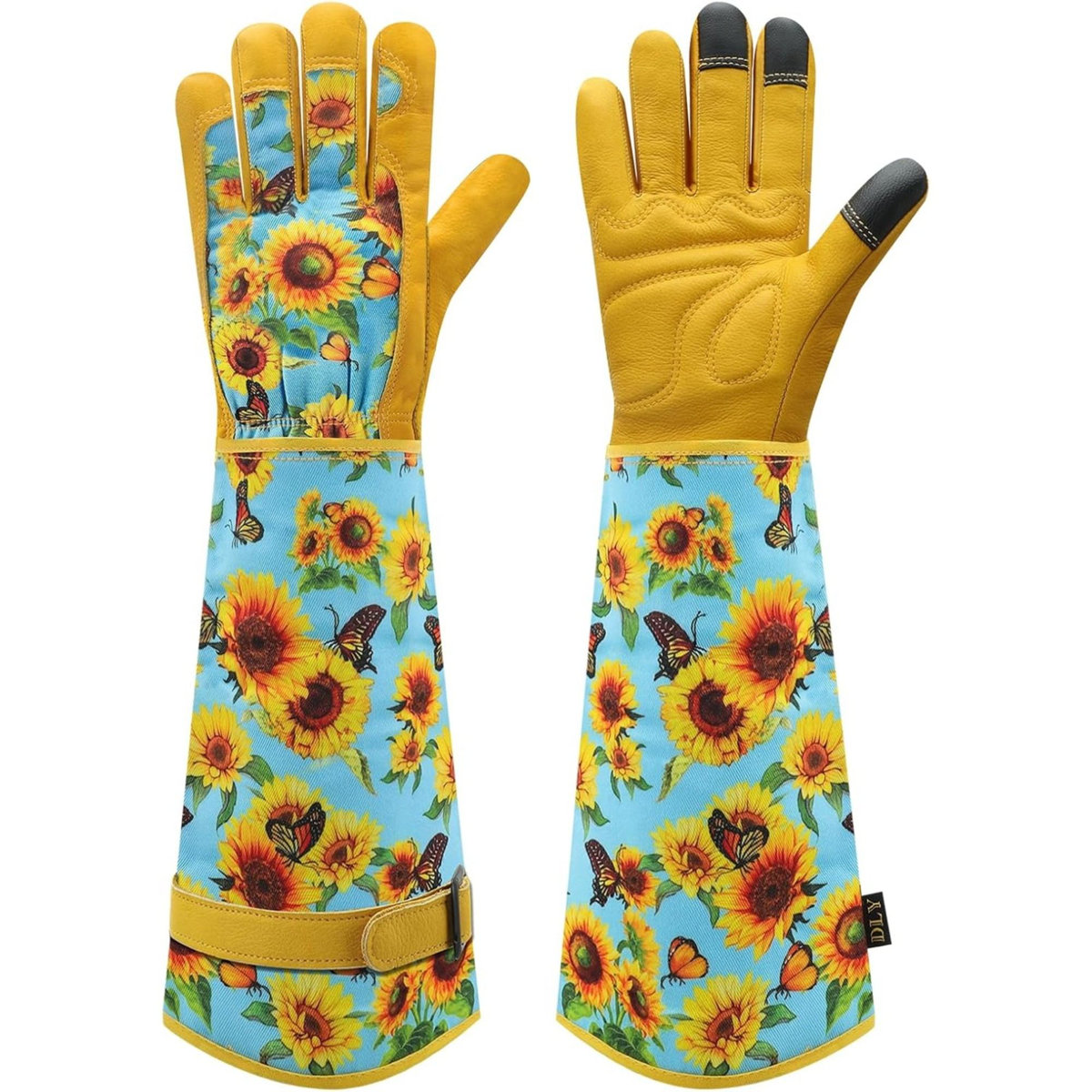 Line Apparel Ecommerce Floral Cowhide Leather Thorn-Resistant Gardening Gloves With Touchscreen | Wayfair
