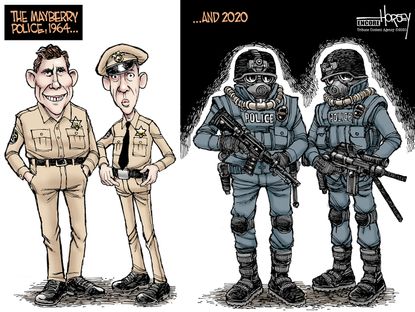 Editorial Cartoon U.S. Andy Griffith Mayberry Police Federal Agents Portland