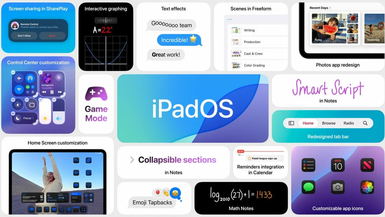iPadOS 18: поддерживаемые iPad и ожидаемая дата выпуска