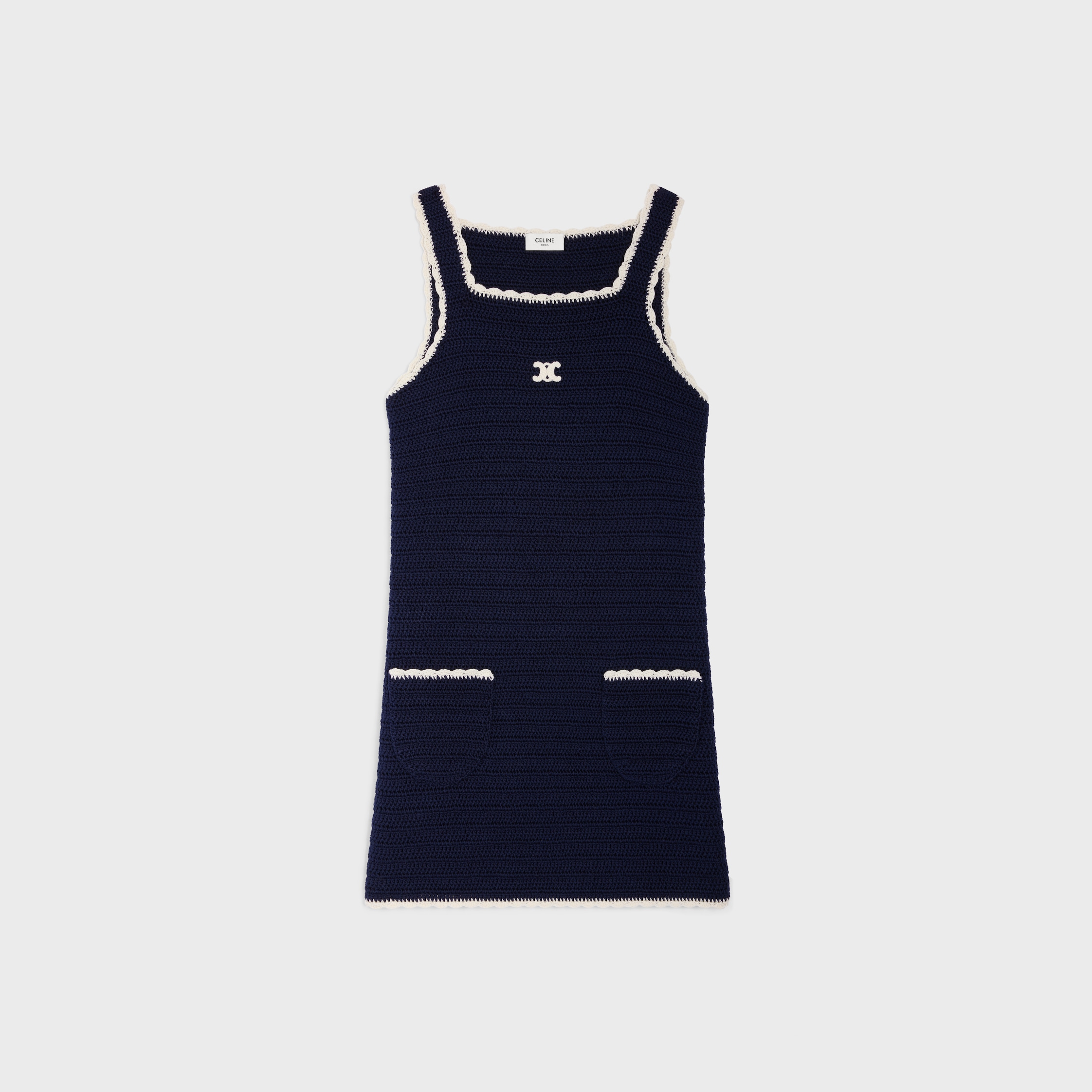 Mini Dress in Crocheted Cotton