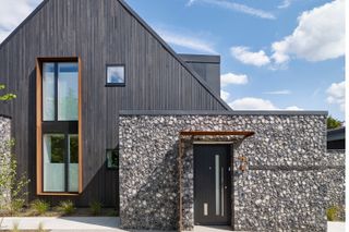 timber and stone cladding