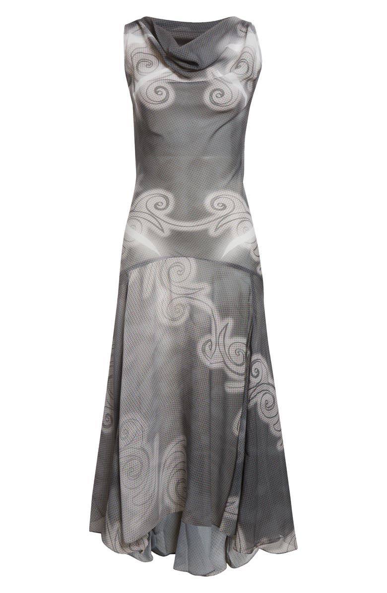 Sleeveless Bias Cut Chiffon Maxi Dress