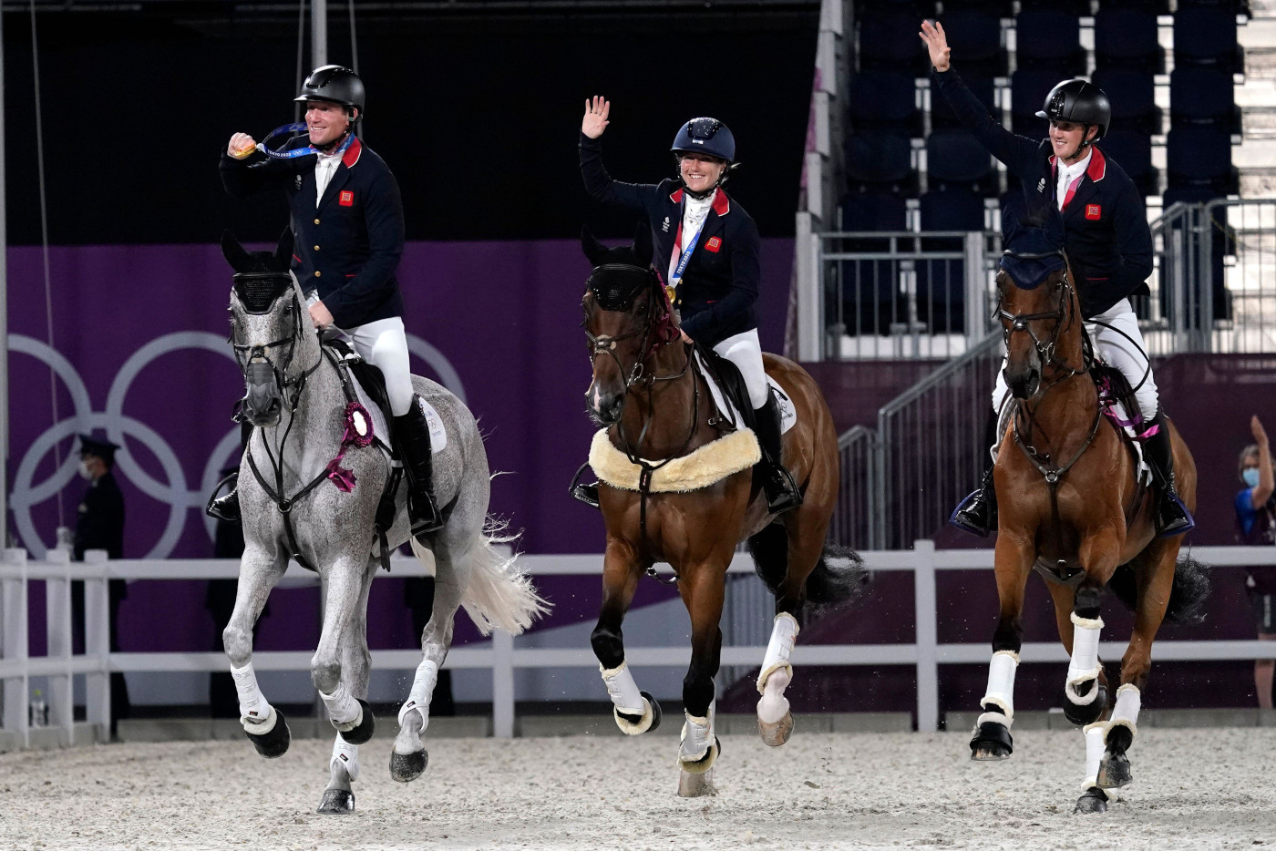 Equestrian sport has been given the green light for the Los Angeles 2028 Olympics. Pictured the gold medal-winning British eventing team at the Tokyo 2020 Olympics.