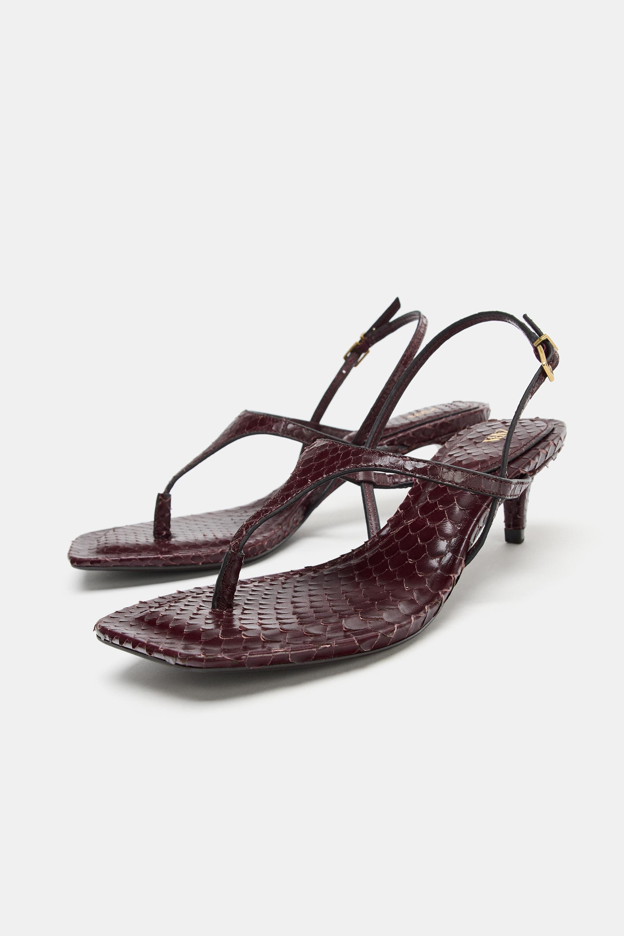 Embossed Leather Sandals
