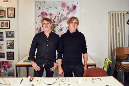 artist duo huber.huber in their studio