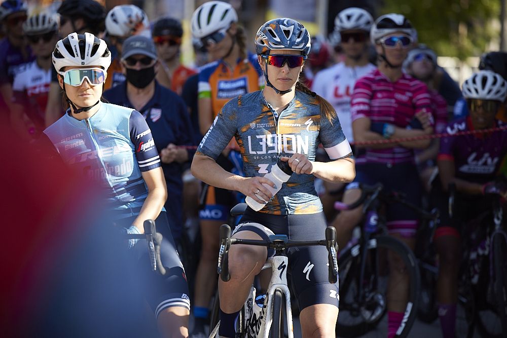 Kendall Ryan (L39ION of Los Angeles) before the women's elite race at the USA Cycling Pro Road Championships 2021
