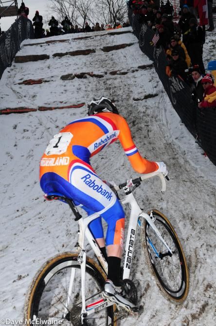 Mathieu van der Poel (NED) facing the limestone steps