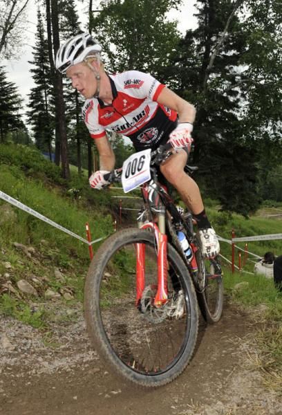 Max Plaxton (Specialized/Sho-Air/ Specialized) climbs on his way to second place.