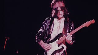 Joe Perry playing a Stratocaster