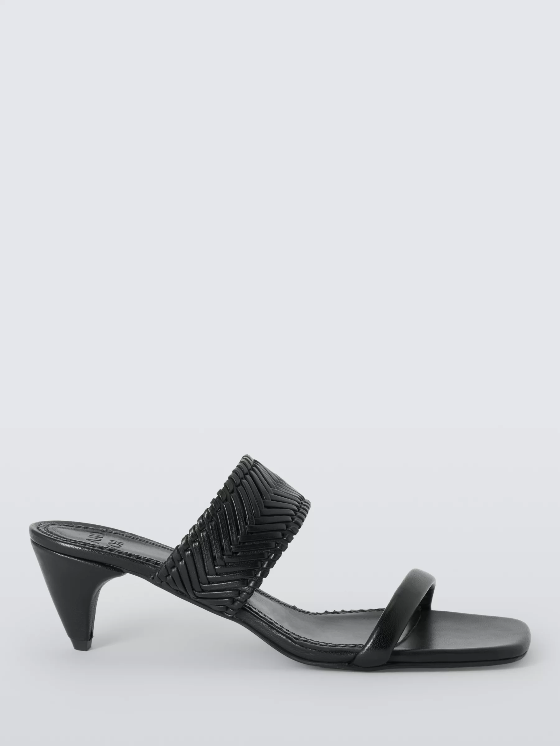 And/or Irealea Leather Feature Heel Woven Mule Sandals