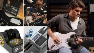 Gibson Tony Iommi signature pickup, Adrian Younge signature Fender Jazz Bass, John Mayer PRS SE Silver Sky, Third Man Hardware Roto-Echo, Boss PX-1