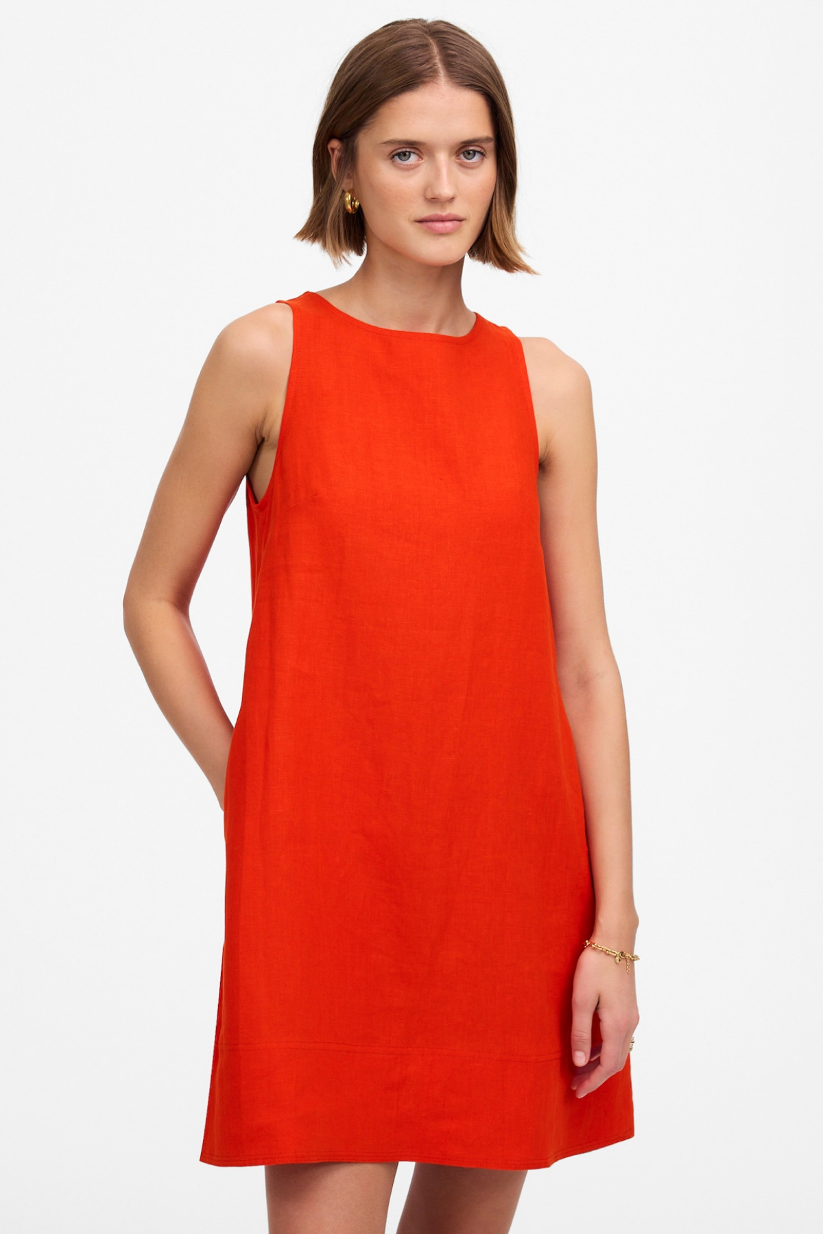 Madwell, Mini Shift Dress in Linen