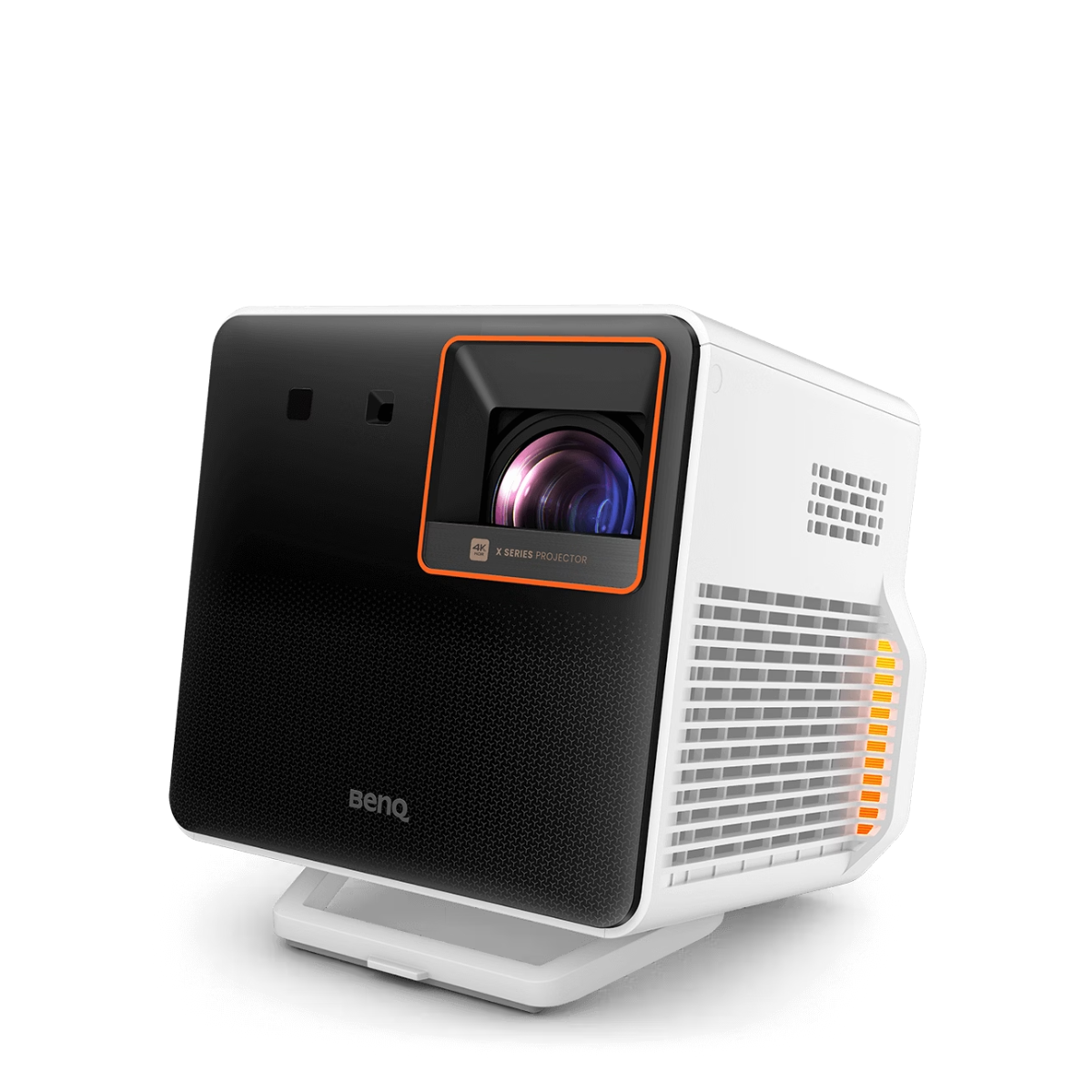 BenQ X300G on a white background angled upward on a stand