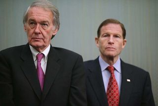 Sens. Edward Markey (D-Mass., left) and Richard Blumenthal (D-Conn.)