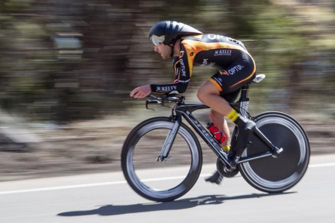 Jesse Anthony (Optum) heads down the short, fast descent.