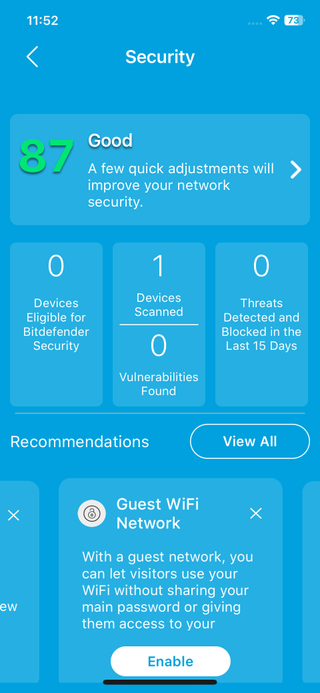 The Netgear Orbi 970 mesh Wi-Fi system software interface.