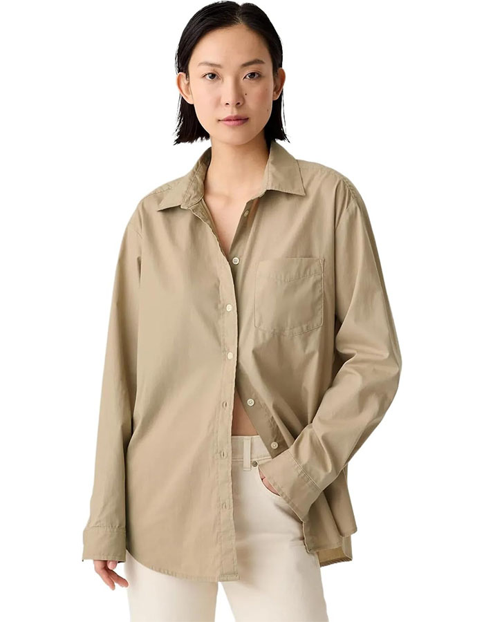 Gap Womens Poplin Big Shirt Khaki S