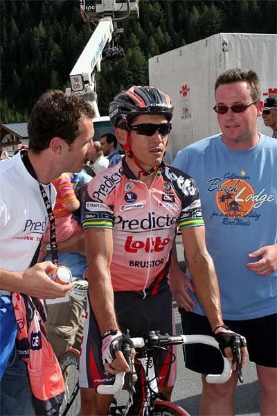 Robbie McEwen eased back on the climbs, saving his strength for another day.