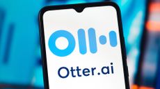 Logo and branding of Otter.ai pictured on a smartphone screen..