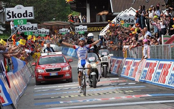 Michele Scarponi (Diquigiovanni - Androni) celebrates his stage victory in Mayrhofen, Austria.