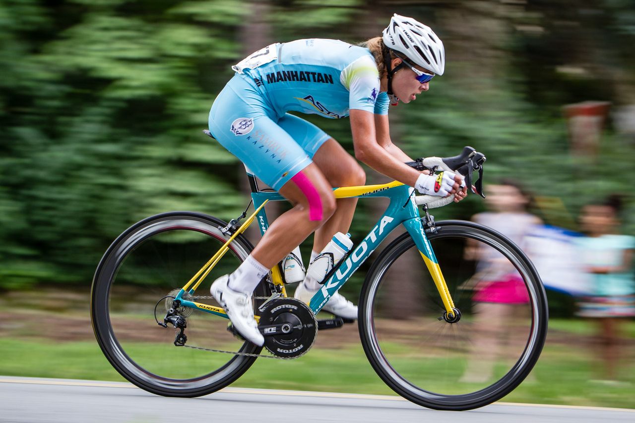 An Astana rider in action during the Winston-Salem Classic.