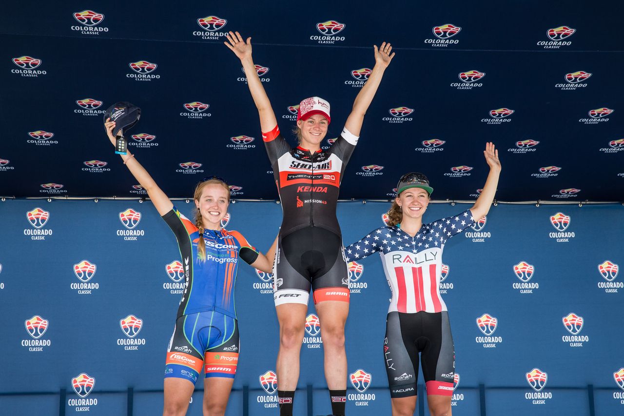 Jennifer Valente (Sho-Air Twenty20) on top step of the podium