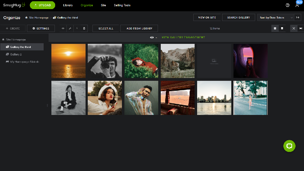 Screenshot of photo storage and sharing site SmugMug