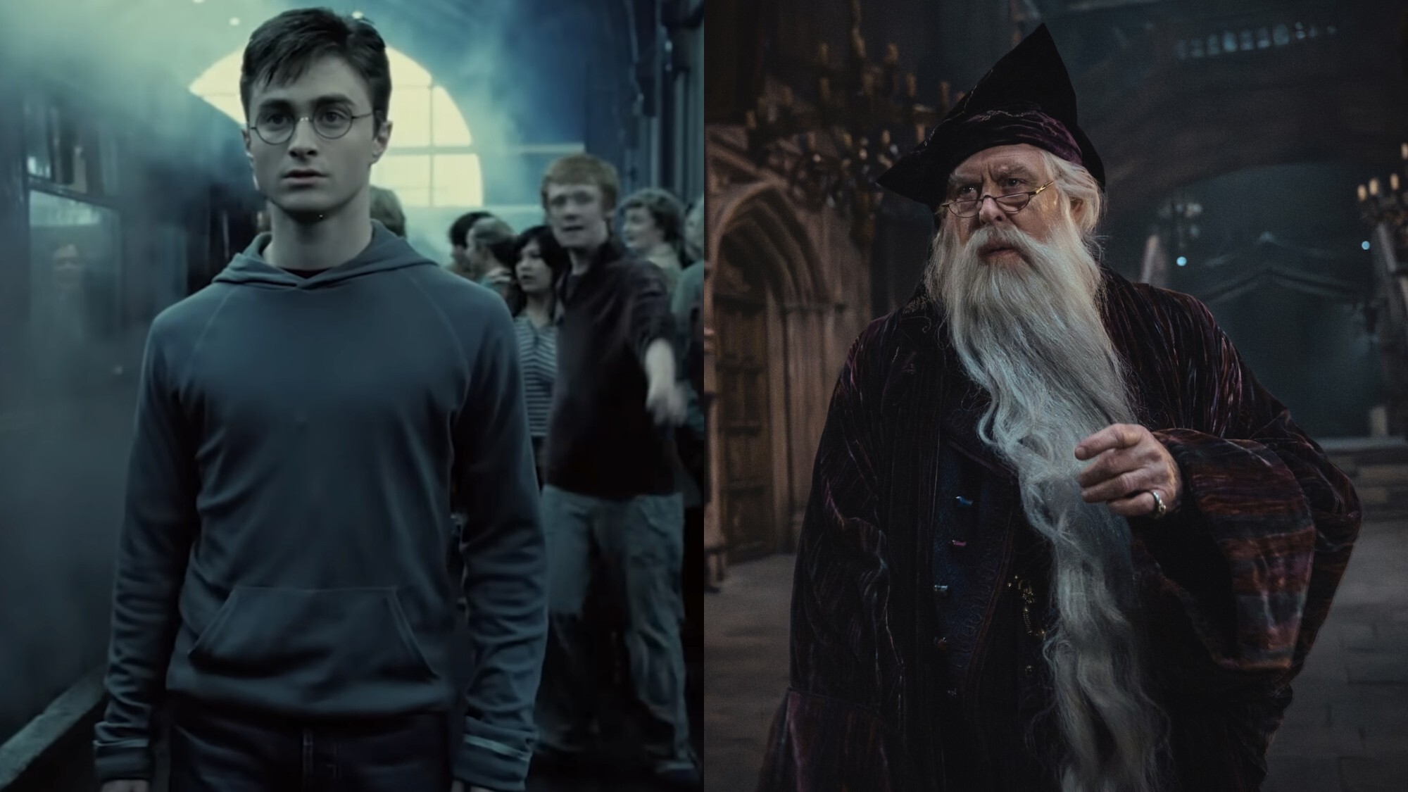 Daniel Radcliffe and John Lithgow in a side-by-side photo.