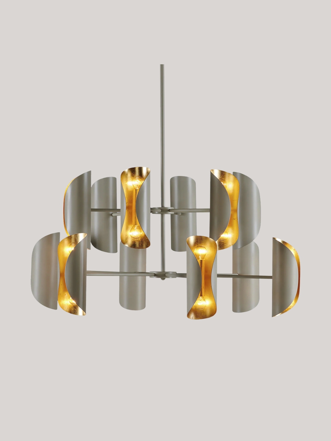 Epoca Lampadari, 4000 24-Light Taupe and Gold Chandelier