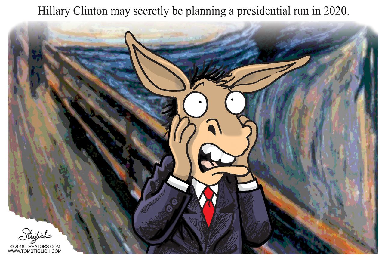 Political Cartoon U.S. Hillary Clinton 2020 presidential run rumors Democrats