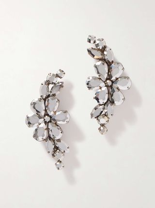 Silver-Tone Crystal Earrings