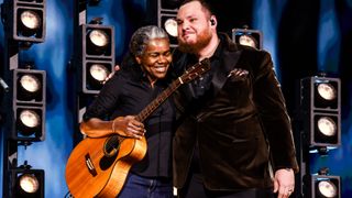 Tracy Chapman and Luke Combs perform onstage during the 66th GRAMMY Awards on February 04, 2024 in Los Angeles, California.
