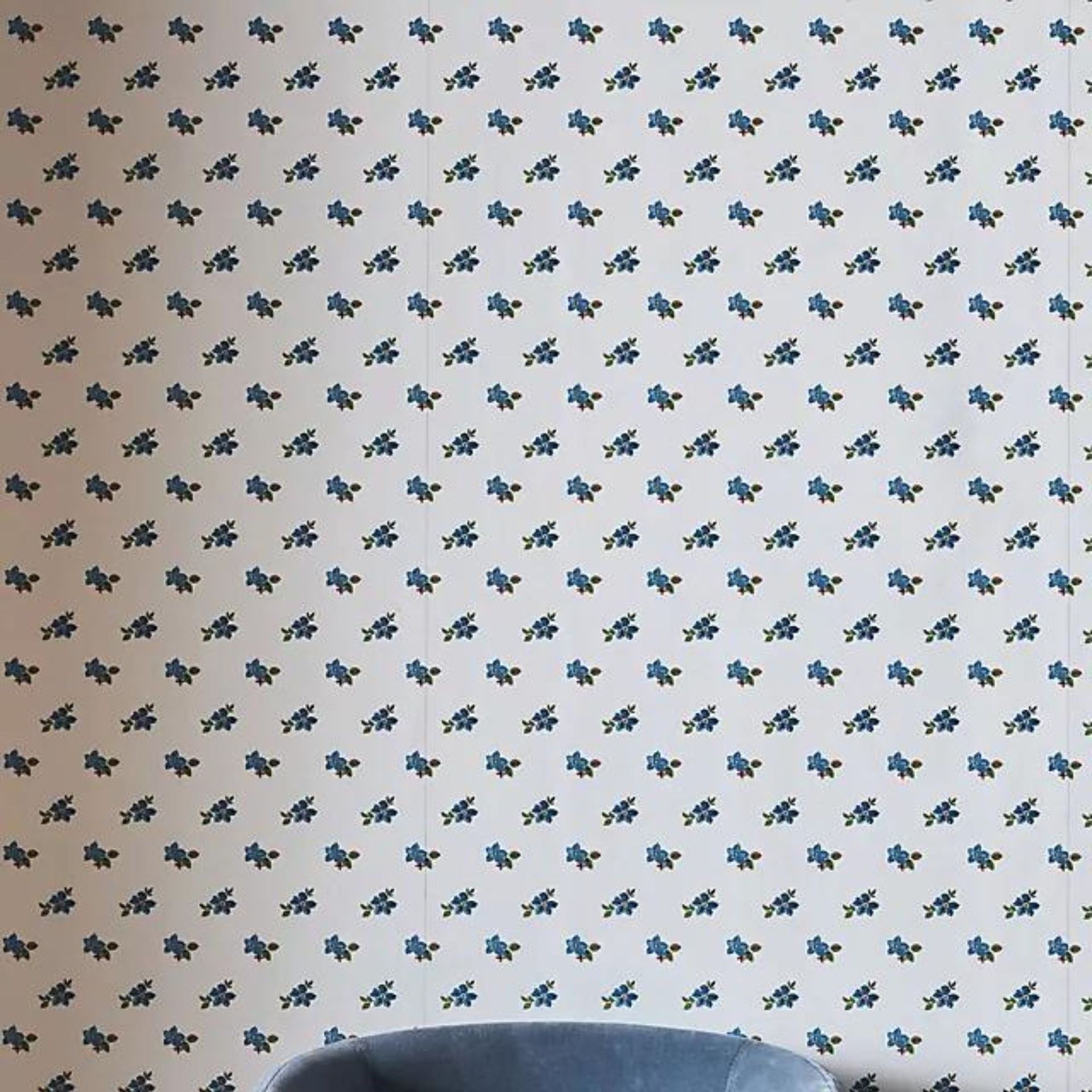 anthropologie small blue floral wallpaper