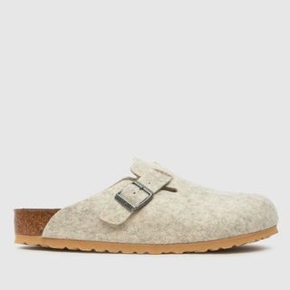 Birkenstock Boston Wool Clog Sandals in Beige