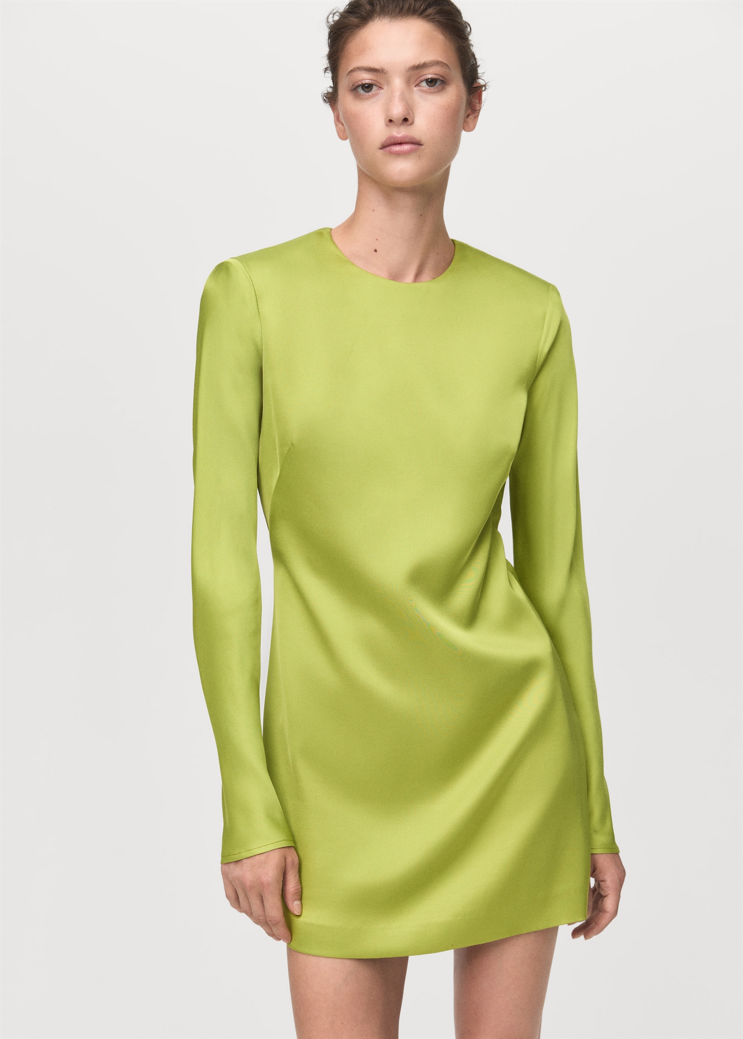 Open-Back Satin-Effect Dress - Women | Mango Usa