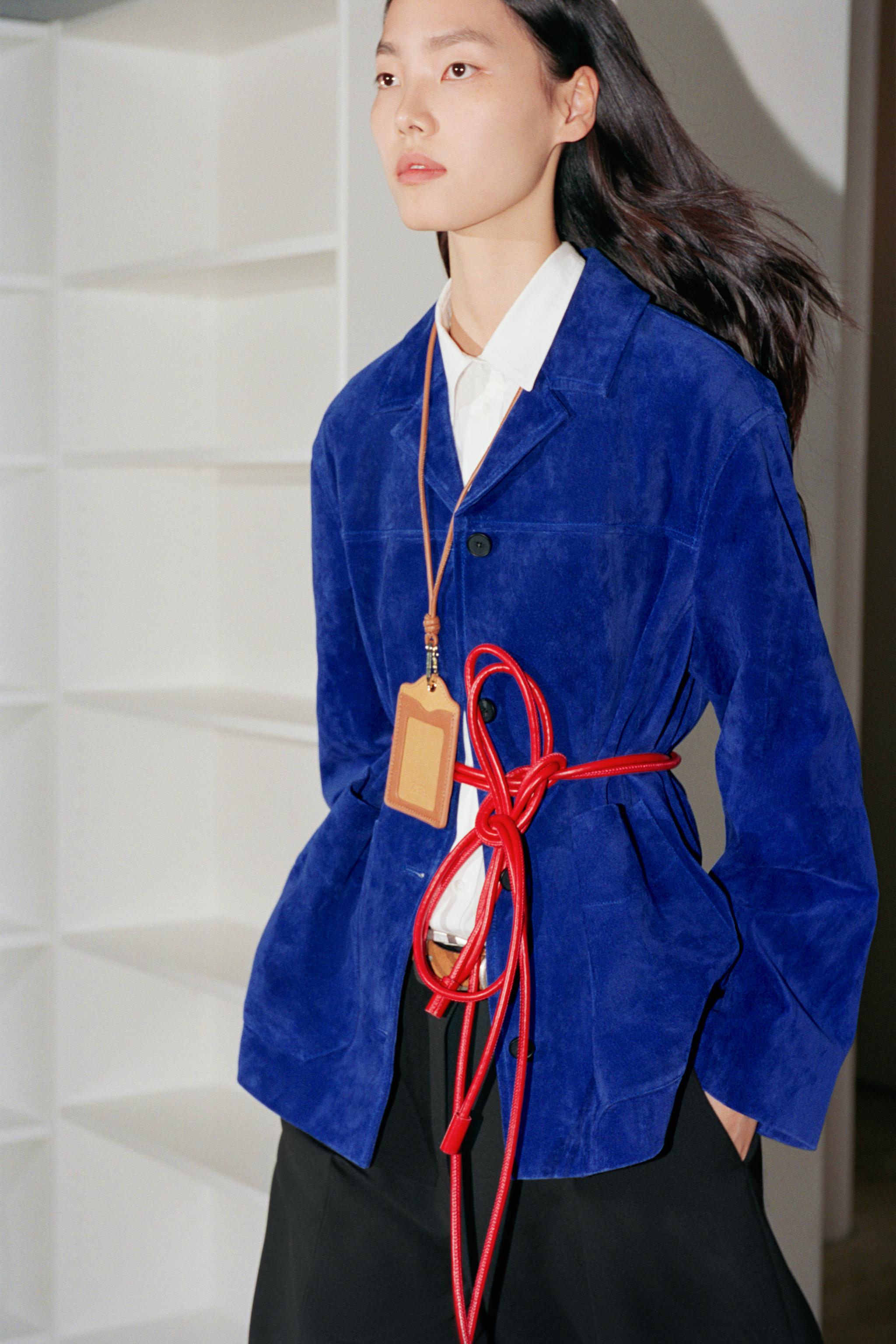 100% Leather Zw Collection Jacket - Blue - Xs