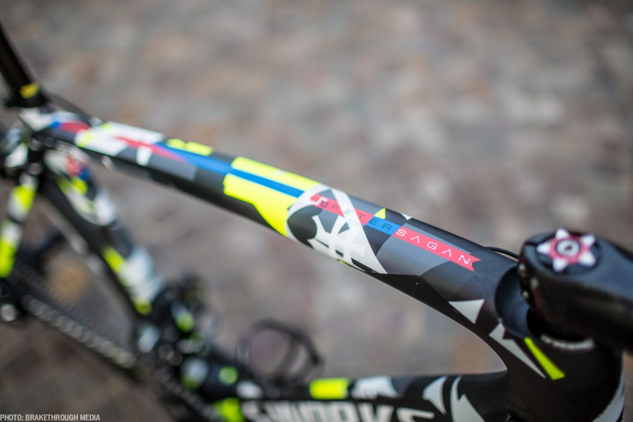 A detail from the S-Works Sagan Camo Venge.