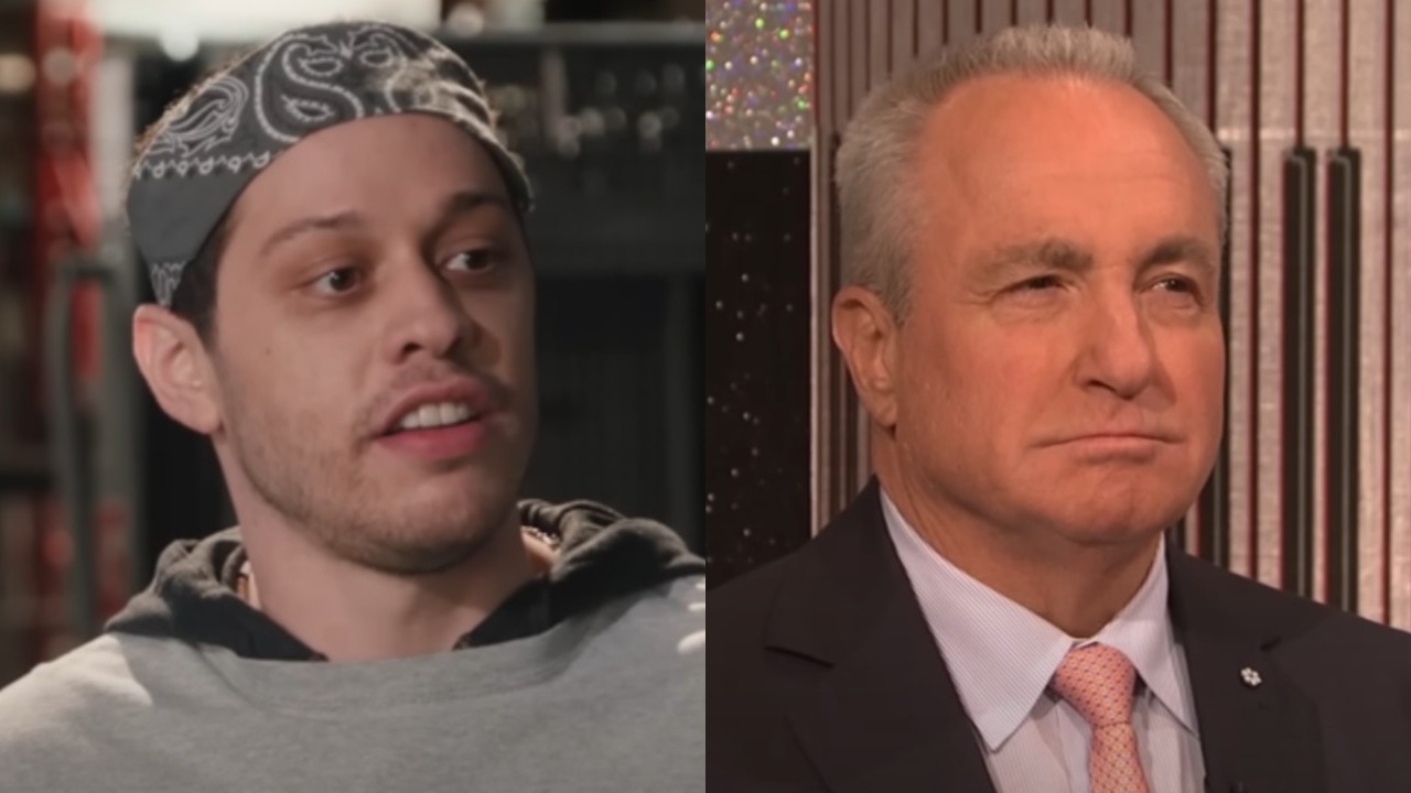 Pete Davidson appears in an SNL segment, while Lorne Michaels looks confused during a different SNL bit.