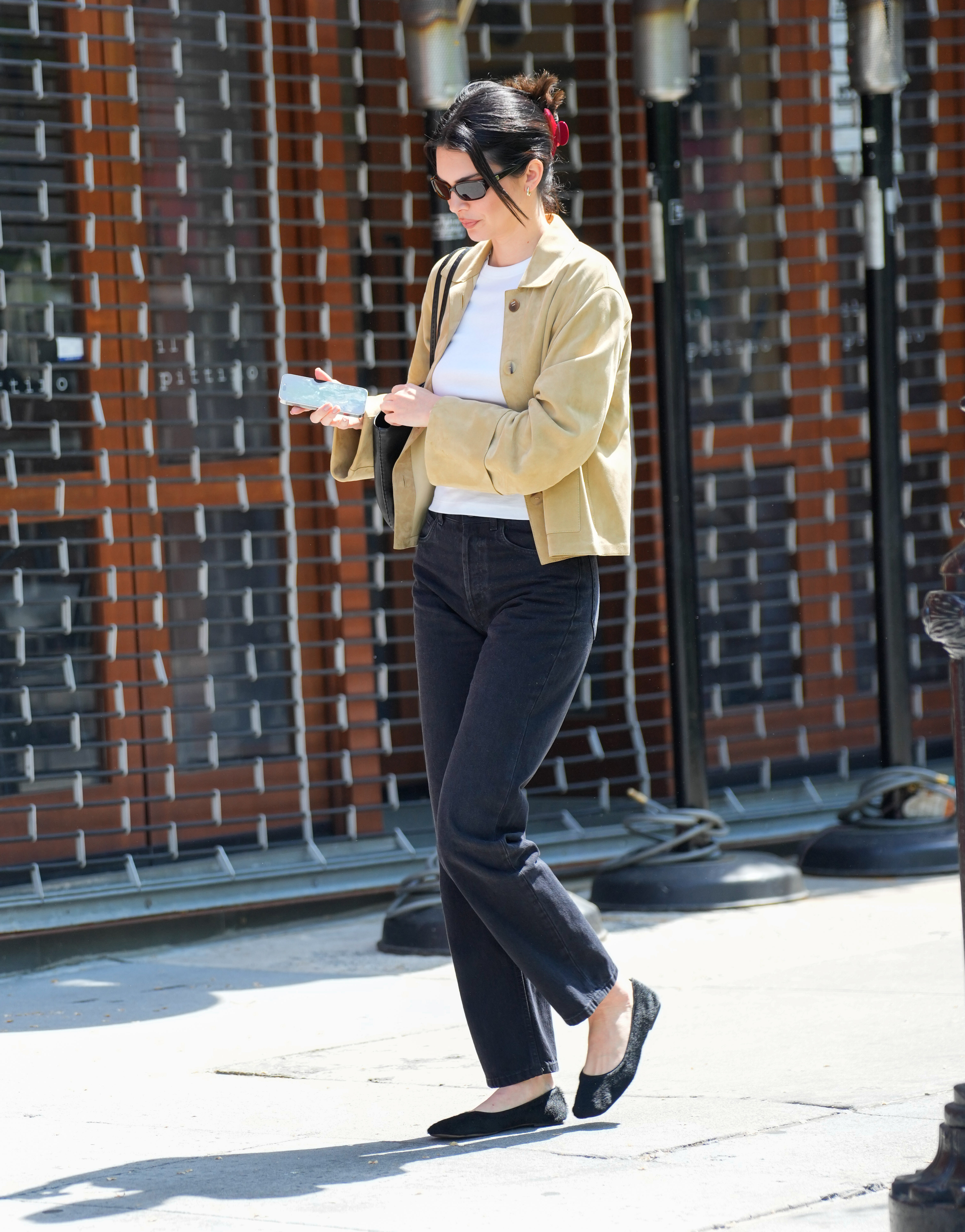 Kendall Jenner wearing cropped trench coat