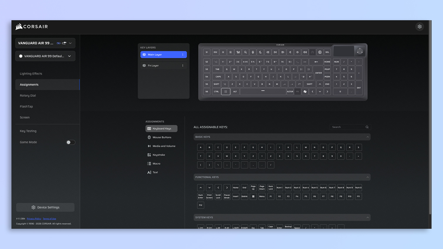 Corsair Web Hub screenshots
