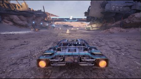 Star Wars Galactic Racer speeders lined up on jakku starting grid