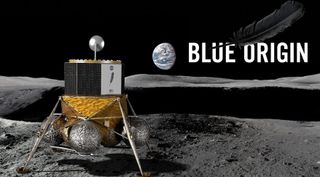 An artist's illustration of Blue Origin's proposed Blue Moon system, which the company has said will be able to land up to 10,000 lbs. (4,500 kilograms) on the surface of the moon.