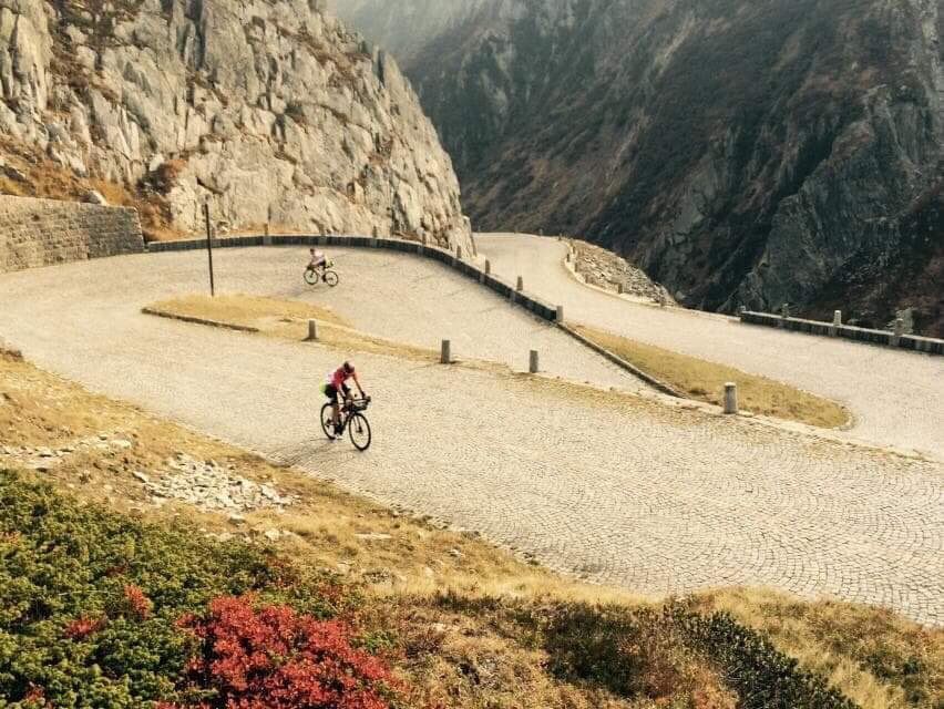 Heading up the Gotthard Pass on day one