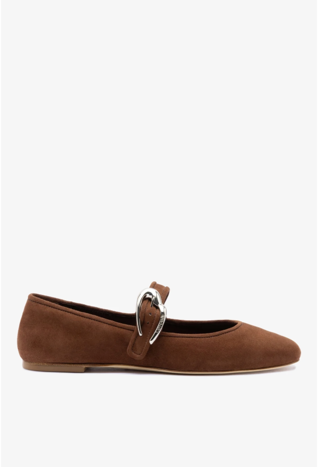 Larroud&amp;eacute;, Verona Ballet Flat In Burnt Umber Suede (Were $330)