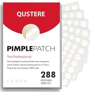 Qustere Pimple Patches for Face, Hydrocolloid Acne Patches, Cute Round Shape Zit Covers, Spot Stickers With Tea Tree, Salicylic Acid & Cica Oil| 2 Sizes (9mm, 12mm) |288 Count