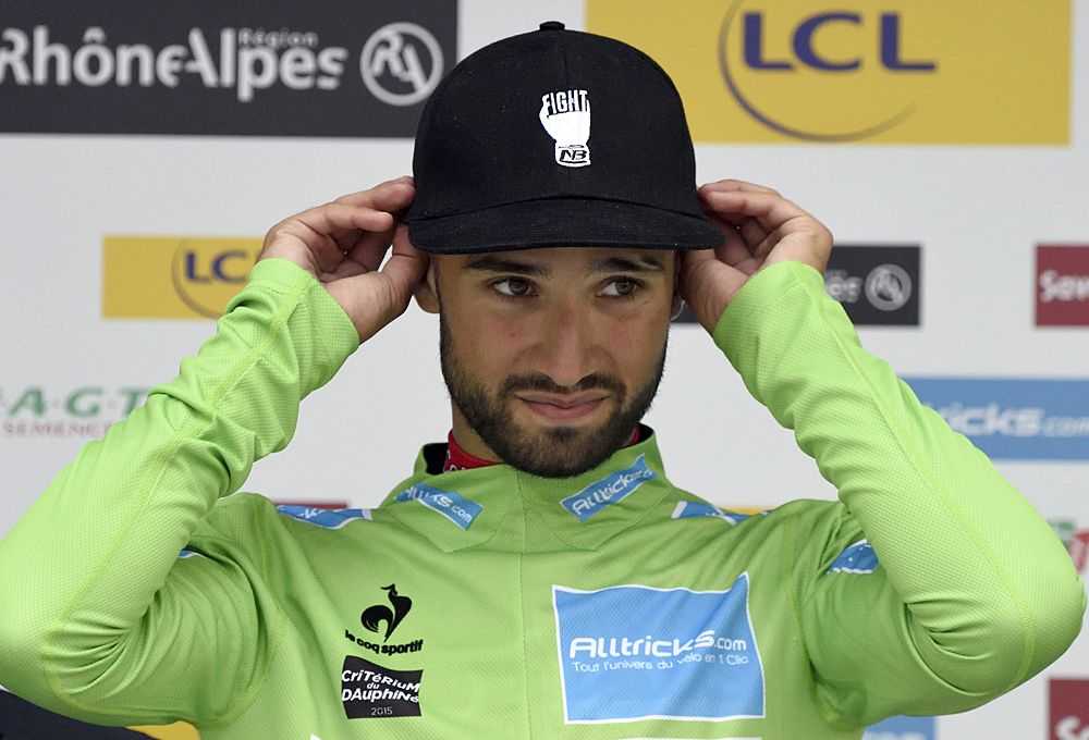 Nacer Bouhanni (Cofidis) is wearing the green points jersey
