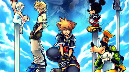Cropped cover art for Kingdom Hearts 2 Final Mix shows Sora in the center, surrounded by other characters including Goofy and Mickey.